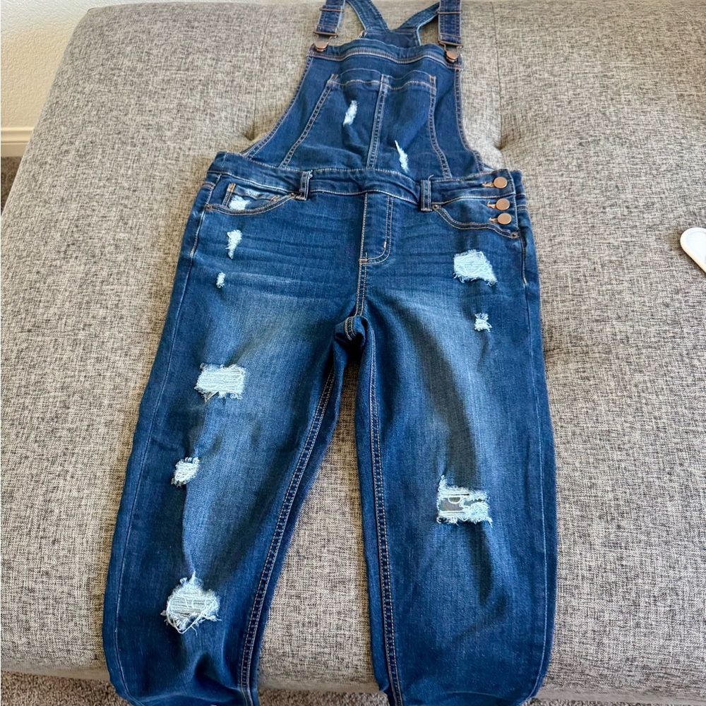 Fashion Nova Blue Denim Overalls